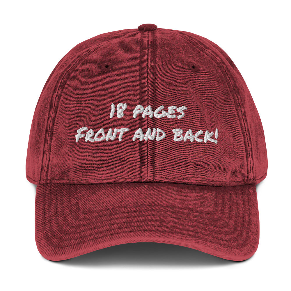 18 pages Vintage dad hat